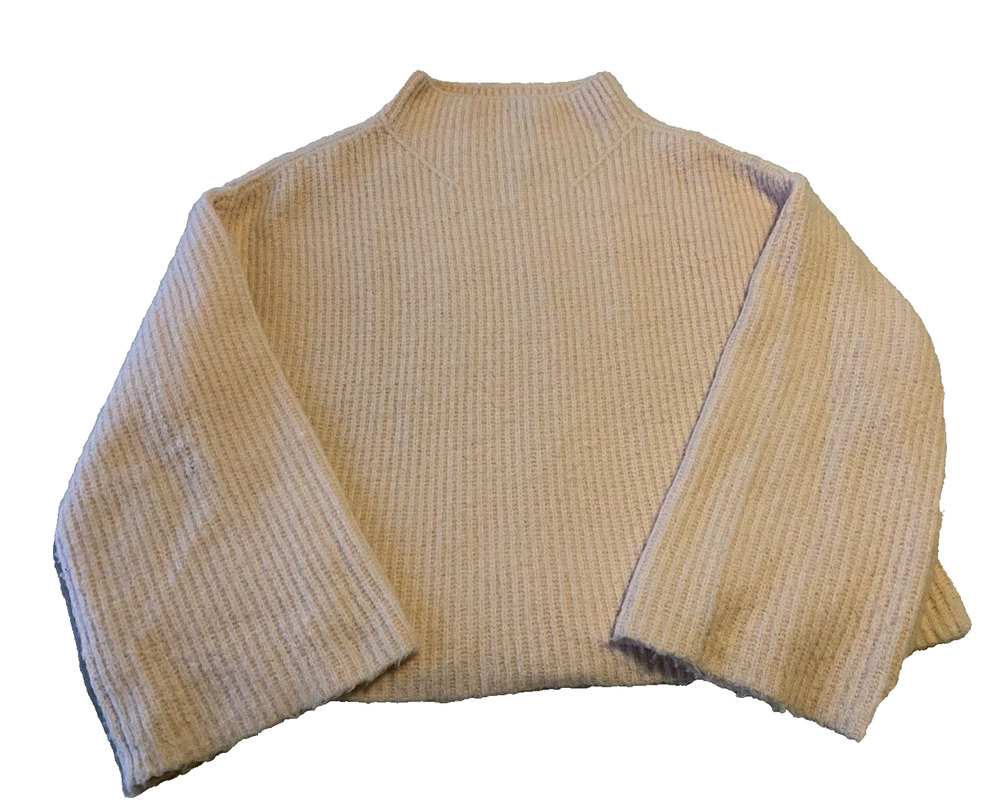 Line Womens Sweater Size Medium Pink Cottage Core Pullover Knit Turtleneck Boho